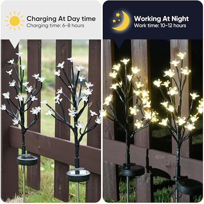 Solar Garden Lights Outdoor,Waterproof Outdoor Solar Lights for Outside Decorative 6Pack, 120Led Solar Flowers Garden Decor, for Yard Pathway,Lawn,Patio Fairy Decorations Gardening Gifts