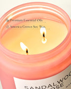 M&SENSE Sandalwood Rose Scented Candle 19.4oz 110 Hours Long Lasting Burn Natural Soy Wax Strong Scented Candle for Home, 2 Wick Home Fragrance Slow Burning Housewarming Gifts for Men Women