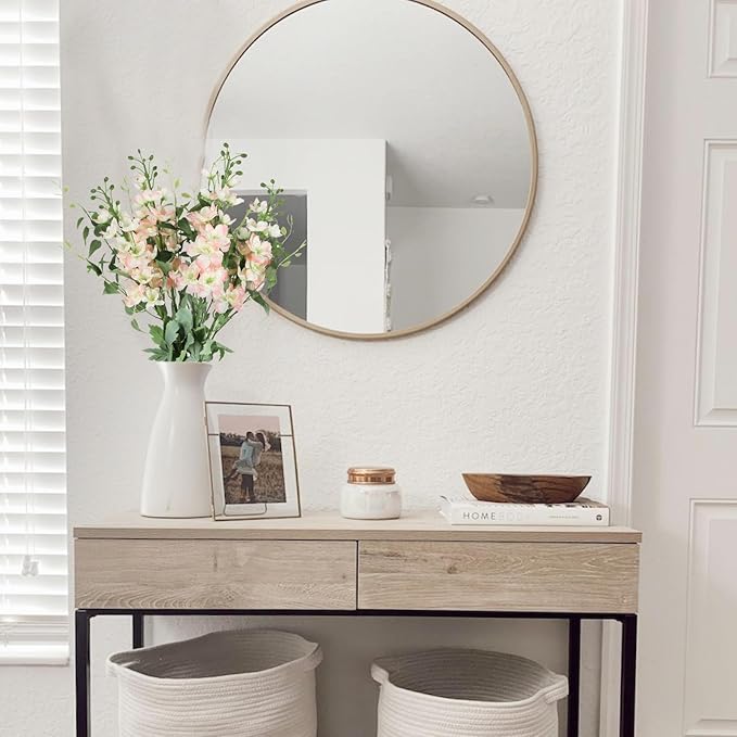 8PCS Pink Artificial Delphinium Flowers with Clematis Greenery Long Stem Artificial Flowers for Tall Vase for Home Wedding Floral Arrangement Centerpiece Table Decor (Flesh Pink)