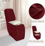 Arfntevss Sectional Recliner Couch Covers Velvet Corner Sectional Sofa Cover for Reclining Couch Stretch Soft L Shape Recliner Slipcover Washable Middle Console Protector (1 Console Cover, Wine Red)