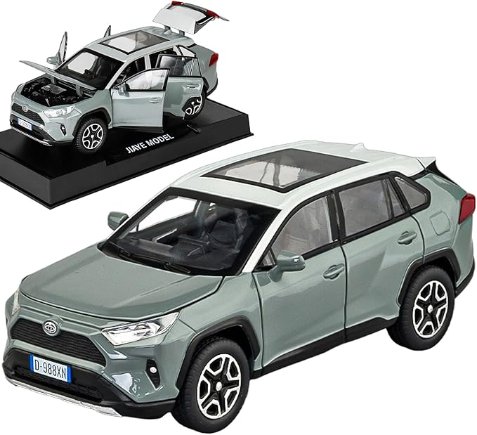 Toy Car Compatible RAV4 Model Cars Pull Back Toys diecast Cars 1/32 Metal Collect car with Light and Sound Pull Back for Boys Children Age 3 + Year Old Festival Gift(Green)