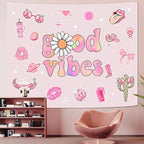 Lunerfex Y2K Tapestry Pink Wall Tapestry, Cute Tapestries for Bedroom Funny Tapestries Wall Hanging for Bedroom Living Room Decor Pink-1 44"x60"
