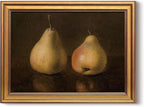 HUARCEY Gold Framed Vintage Wall Art for Living Room, Pear Fruits Painting Prints Shelf Decor for Kitchen, Aesthetic Bedroom Wall Art Decor, Christmas Gift for Friends or Family (Two Pears 12"x16")
