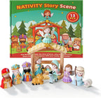 13Pcs Nativity Scene Educational Toy for Kids, Christmas Little Figurines Nativity Set, Reenact Miniature Nativity Figures Christian Toys for Toddler 3 4 5 6 7+ Christmas Birthday Gift