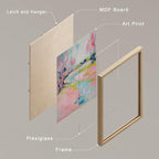 SIGNWIN Framed Vibrant Landscape and Pineapple Colorful Preppy Room Decor Pink Decor Digital Art Modern Art Decorative Multicolor Scenic for Bedroom - 11"x14"x4 Natural