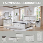 Farmhouse 7 Drawers Dresser for Bedroom, 57" Tall Dressers & Chests of Drawers w/Roman Column, Large Storage Dressers Organizer for Bedroom, Hallway, Living Room, White