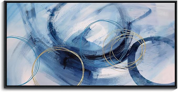 Abstract Wall Art DUNHUANG ART Framed Canvas Wall Art - Modern Wall Art Decor for Living Room, Bedroom, Office - Ready to Hang - Home Decoration 30"x60"