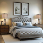 Set of 2 Rustic Table Lamps for Living Room with 2 USB Ports, Vintage Bedside Lamps with Gray Frosted Glass Night Light for Bedroom Desk Lamps for Entryway, 4 Bulbs Included