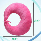 Professional Gaming Pillow for Lap; Arm Rest Pillow Gaming Lap Pillow with Crochet Support - Eliminate Pain in Gaming (Pink)