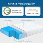 inight Cooling Pillow, Cooling Gel Pillow Memory Foam, Cooling Pillows for Side Sleepers & Back Sleepers Pillow, Cool Gel Pillows for Sleeping, Oeko-TEX & CertiPUR-US Pillow Standard Size