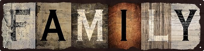 Vintage Tin Sign Retro Metal Family Signs for Home Decor Stylish Wall Art Plaques Gift for Home Bathroom Kitchen and Gothic Wall Decor in Every Room 16x4 in