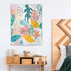 ICMOLYYENLO Tropical Green Leaves Tapestry, Exotic Leaves Beautiful Bedroom Wall Hanging, Floral Poster Blanket for Bedroom Living Room Dormitory Apartment 30x40 Inch