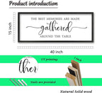 The Best Memories Are Made Gathered Around The Table Wall Art 40"x15" Large Dining Room Wood Framed Signs Kitchen Wall Hanging Decor (Black)