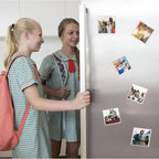 White Magnetic Picture Frame 4X4 for Refrigerator,12 Pieces Square Photo Magnets Sleeves for Fridge and Whiteboard,Locker