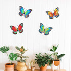 Oraytteo Metal Butterfly Outdoor Wall Decor - 4 Pack 9.8in Metal Butterflies Fence Art Decoration, Indoor Outdoor Patio Backyard Garden Decorations, Gift for Mom Dad Friends