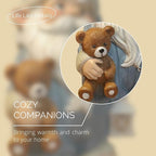 Sleepy Garden Gnome with Teddy Bear & Lantern - 9" Weatherproof Resin Statue - Indoor Outdoor Decor - Whimsical for Home, Patio & Lawn