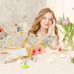 Tandefio Photo Tree Holder Clip, 8 Branch Money Family Tree Gift Card Holder with Clips Picture Frame Stand for Memo Paper Note Wedding Photo Display Office Decor (Yellow)