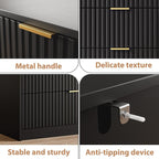 Black Dresser for Bedroom, 9 Drawer Double Dresser, Modern Chest of Drawers for Bedroom, Living Room, Entryway and Closet, 63" L x 15.7" D x 31.5" H