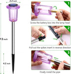 DenicMic Halloween Solar Lights Outdoor 10 Pack Purple LED Waterproof Yard Garden Patio Backyard Pathway Walkway Landscape Path Lawn Outside Halloween Decorations Outdoor