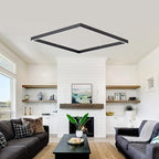 Black Modern Square Chandelier, Square Ceiling Light Fixture, Contemporary Chandelier Pendant Light for Kitchen Island, Dining Room, Bedroom