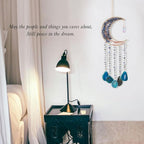 Agate Gemstone Dream Catcher 7 Chakra Tree of Life Dream Catcher with Rainbow Crystal Stones Handmade Dreamcatcher Wall Decor for Adults Boys Girls,Bedroom,Wedding,Garden,Bless Gift(Blue Moon)