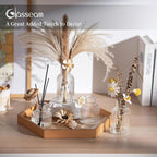 Glasseam Glass Bud Vases for Centerpieces: Modern Small Flower Vase Set of 4 for Home Decor - Clear Mini Table Centerpieces for Minimalist Living Room Shelf Kitchen Wedding Party Decorations