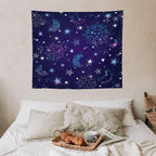 HZOHNAGO Boho Sun Moon Tapestry Purple Blue Sun Stars Galaxy Pattern Printed Wall Tapestry Wall Hanging for Bedroom Living Room Dorm 60" W x 50" H