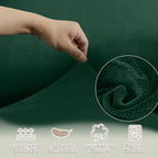 Arfntevss Sectional Recliner Couch Covers Velvet Corner Sectional Sofa Cover for Reclining Couch Stretch L Shape Recliner Slipcover Washable Middle Console Protector (1 Console Cover, Dark Green)