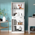 White Kitchen Pantry, 71" Tall Storage Cabinet with Doors and Drawer for Kitchen, Hallway, Office