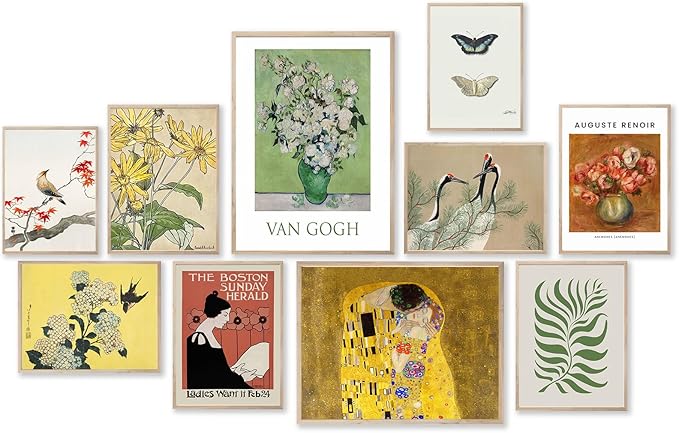 KBKBART Eclectic Wall Art Decor, 10 PCS Colorful Eclectic Wall Decor for Bedroom, Posters for Room Aesthetic, Funky Home Decor Gallery Wall Art Prints, Maximalism Famous Artist Painting