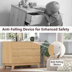 Fluted Dresser for Bedroom,7 Drawer Dresser for Closet,Storage Cabinet and Chest of Drawers with Gold Handle,TV Stand,Storage Organizer for Living Room,Hallway,Entryway,White