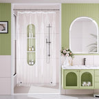 AmazerBath Shower Curtain Liner Stall Waterproof, 47x64 Clear RV Shower Curtain Liner, Plastic Shower Liner for Bathroom, Lightweight PEVA Shower Curtain with 2 Magnets and 7 Rustproof Metal Grommets