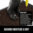 GORILLA GRIP 100% Waterproof All-Season WeatherMax Doormat, 72x24, US Designed Natural Rubber, Stain and Fade Resistant, Low Profile Indoor Outdoor Door Mats, Easy Clean Patio Mat, Dark Brown Pebble