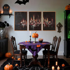 Aurlan Gothic Bloody Skull and Candles Framed Wall Art(16"x24"), 3PCS Horror Dark Academia Halloween Skeleton Canvas Artwork, Modern Goth Spooky Creepy Ghost Decor for Home Office Bedroom