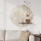 3D Textured Neutral Abstract Wall Art, White and Brown Boho Wall Decor with Rabbit Ornament, Modern Painting Artwork, Minimalist Wall Decor for Living Room Hallway Dining Room Bedroom Office, 24x24 In