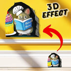 Adorable Pastry Mouse Reading Book Wall Sticker Decal – Kids Room, Classroom, Home Decor, Bookcase, Book Lover Gift, Children's Bedroom, Nursery, Cute Mouse, MICESTERPIECE