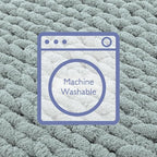 Bigacogo Chunky Knit Throw Blanket for Couch, 51x63 inches, 100% Hand Knitted with Thick Jumbo Chenille Yarn, Cozy Soft Large Rope Knot Cable Crochet Blankets for Sofa Bed Living Room, Misty Green