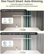 LED Desk Lamps for Home Office, 24W Bright Eye-Caring Desk Light with Clamp, Stepless Dimming Adjustable Flexible Gooseneck Clip on Office Lamp with Adapter for Reading, Study, Workbench,White