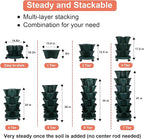 Vertical Planter 7 Tier Stackable Planters Garden Planters Strawberry Herb Flower and Vegetable Planter Indoor Outdoor Gardening Pots with Removable Wheels and Tools