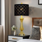 29" Gold Modern Table Lamps Set of 2, 3-Way Dimmable Touch Lamps for Nightstand with USB A+C & Outlets,Brass Lamps for Living Room, Bedroom, Nightstand, Entryway(2 Bulbs Included)