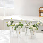 MCMCNCUIU Crystal Vases Set of 4, Clear Glass Vases, Crystal Vase for Centerpieces, Modern Flower Vase for Living Room, Bedroom, Kitchen, Dining Table, Shelf, Wedding, 6 Inches