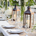 Glass Candlestick Holder,Striped Taper Candle Holders,Set of 6 Candle Stand for Table Centerpieces, Home Decor,Weddings,Festival and Parties (Clear Dimond Pattern)