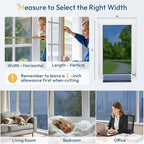 rabbitgoo Window Tint for Home One Way Privacy Window Film See Out Not in Heat UV Blocking Reflective Removable Static Cling Mirror Decorative House Glass Covering, Blue Silver, 23.6 Inch X 6.5 Feet