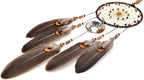 Urdeoms Tree of Life Dream Catchers for Bedroom Adult Brown Boho Dream Catcher Wall Decor for Girls Chakra Crystal Healing Stones Hanging Ornament Room Decoration 18" Length(NO.12)