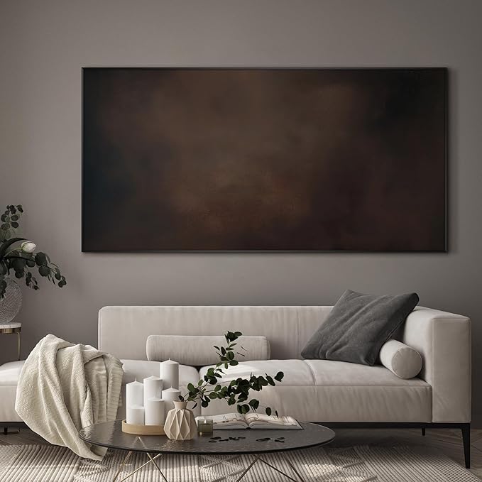SIGNWIN 24"x46" Extra Large Framed Wall Art Dark Brown Abstract Moody Illustration for Home Living Room Bedroom Decor (Frame Assembly Required)