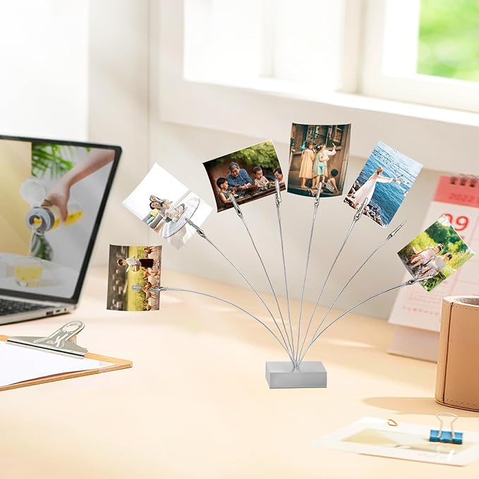 2 Pack Money Trees Gift Card Holder with Clips,Picture Holder Stand for Christmas Wedding Greeting Birthday Party Gift Silver