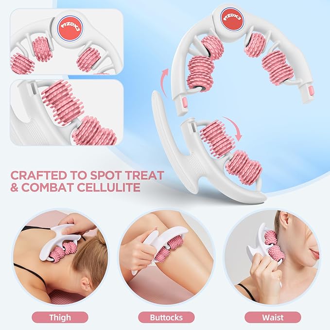 Cellulite Massage Tool Deep Fascia Massager & Dimpled Skin Remover for Legs - Anti-Cellulite Roller Tech with Lymphatic Drainage, Smooth Skin & Pain Relief for Thighs & Buttocks Sculpting