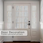 Finnez Window Privacy Film Decorative Frosted Window Cling Privacy Film for Glass, Non-Adhesive Heat Anti-UV for Home Office Living Room, Irregular Stripe Patterns, 11.8 x 78.7 Inches