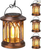 WdtPro Solar Lanterns Outdoor Hanging 4 Pack, Upgraded Bright Solar Lantern Lights Outdoor Waterproof, Solar Powered Lantern Over 12Hrs for Outside Garden Yard Patio Decor (Copper)