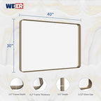 WEER Bronze Bathroom Wall Mirror, 40x30 Inch Oil Rubbed Bronze Vanity Mirror, Farmhouse Bronze Mirror with Aluminum Alloy Brushed Metal Frame, Tempered Glass, Anti-Rust (Horizontal/Vertical)